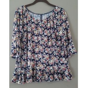 Massini floral 3/4 sleeve top